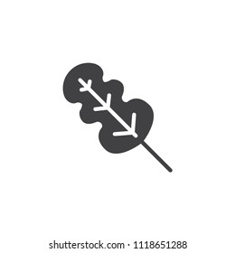 Tropical Leaf vector icon. filled flat sign for mobile concept and web design. Exotic plant simple solid icon. Symbol, logo illustration. Pixel perfect vector graphics