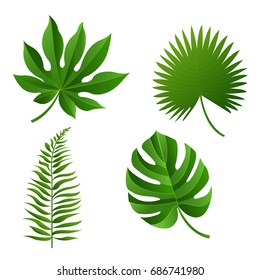 Tropical Leaf, Vector Illustration, With Gradient Mesh