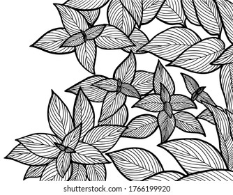 Tropical leaf Wallpaper, Luxury nature leaves pattern design, Golden leaf line arts, print, cover, Vector illustration.