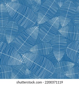 Tropical leaf Wallpaper, Luxury nature leaves pattern design, White leaf line art, Hand drawn outline design for fabric , print, wrapping, textile, cover, banner and invitation, Vector illustration.