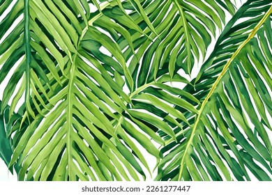 Tropical leaf Wallpaper, Luxury nature leaves pattern design, Golden leaf line arts, Watercolor Floral Pattern, Hand drawn outline design for fabric , print, cover, banner and invitation, Vector.