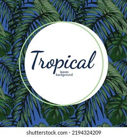 tropical leafs background green illustration vector design