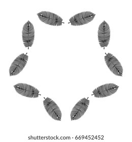 tropical leafs decorative frame