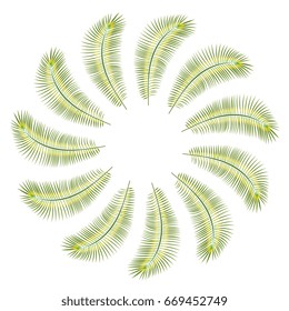 tropical leafs decorative frame