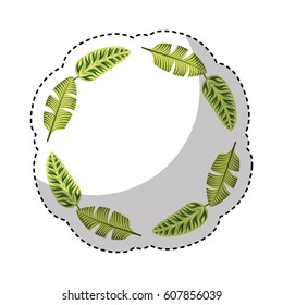 tropical leafs decorative icon vector illustration design