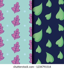 tropical leafs icon patterns