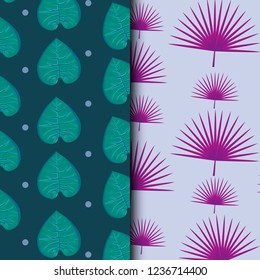 tropical leafs icon patterns