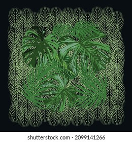 Tropical leafs pattern design for any use