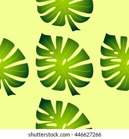 Tropical leafs pattern on light warm background