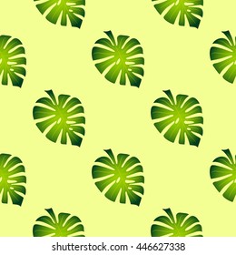 Tropical leafs pattern on light warm background