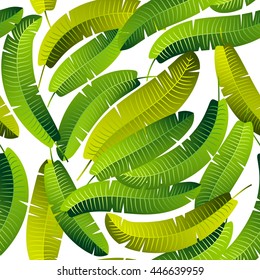 Tropical leafs pattern on white background