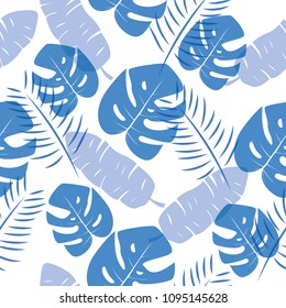 Tropical leafs seamless pattern for textile design.