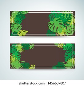 tropical leafs template background vector illustration EPS10
