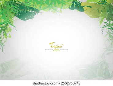 Tropical leafs template with white background,Nature template,green vector background,EPS.10