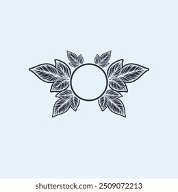 Imagen de Vector de la naturaleza del marco abstracto de la hoja tropical. Vector de la forma y del logotipo