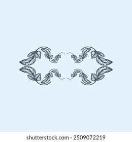 Tropical leave abstrack frame nature vector image.shape and logo vector