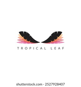 Tropical leave abstrack frame nature vector image.shape and logo vector