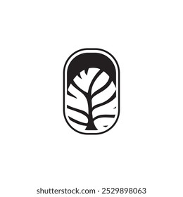 Tropical leave abstrack frame nature vector image.shape and logo vector