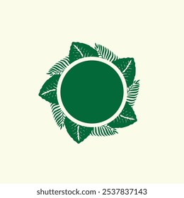 Tropical leave abstrack frame nature vector image.shape and logo vector,Green tropical leaves frame copy space vector image
