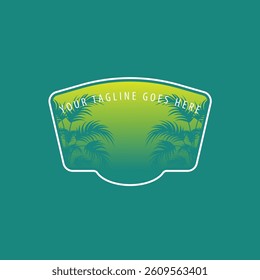 Tropical leave abstrack frame nature vector image.shape and logo vector,Green tropical leaves frame copy space vector image