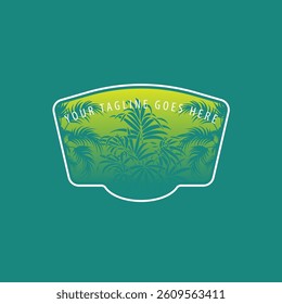 Tropical leave abstrack frame nature vector image.shape and logo vector,Green tropical leaves frame copy space vector image