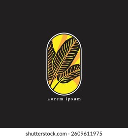 Tropical leave abstrack frame nature vector image.shape and logo vector,Green tropical leaves frame copy space vector image