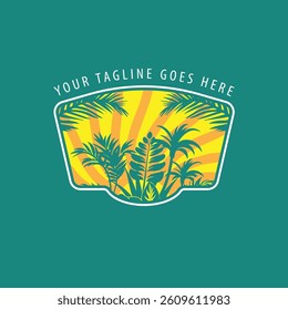 Tropical leave abstrack frame nature vector image.shape and logo vector,Green tropical leaves frame copy space vector image