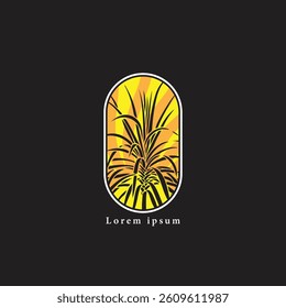 Tropical leave abstrack frame nature vector image.shape and logo vector,Green tropical leaves frame copy space vector image