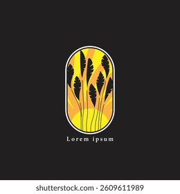 Tropical leave abstrack frame nature vector image.shape and logo vector,Green tropical leaves frame copy space vector image