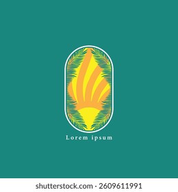Tropical leave abstrack frame nature vector image.shape and logo vector,Green tropical leaves frame copy space vector image