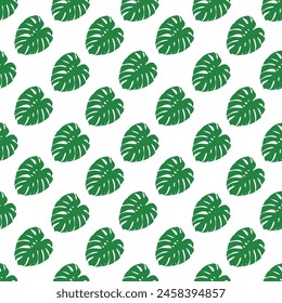 Tropical leave seamless pattern on a withe background