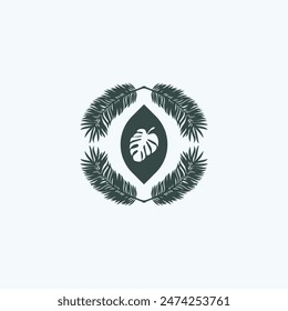 Tropical leave vector image.shape and logo vector