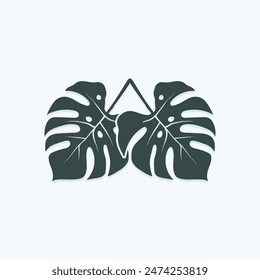 Tropical leave vector image.shape and logo vector
