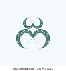 Tropical leave vector image.shape and logo vector