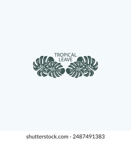 Tropical leave vector image.shape and logo vector