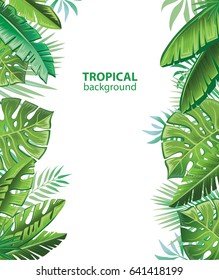 Tropical leaves. Background with tropical plants