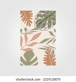 tropical leaves background poster vector illustration design