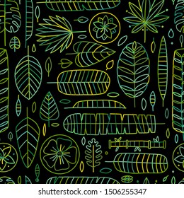 Tropical leaves background. Seamless pattern for your design