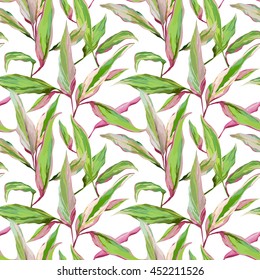 Fondo de hojas tropicales. Patrón sin inconvenientes. Diseño de vectores