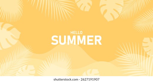 Tropical leaves background. Summer holiday banner.