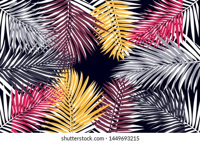 Tropical Leaves Background Texture Vector