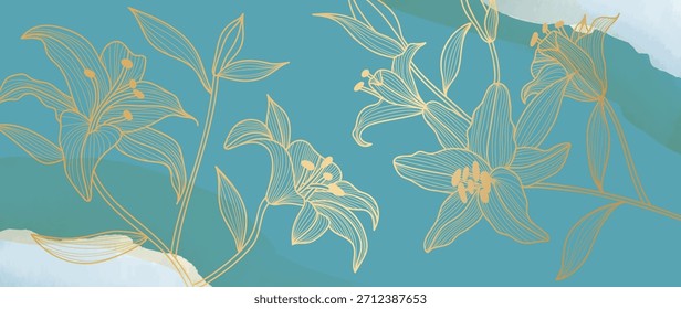 Tropical leaves background vector. Natural jungle monstera palm leaves design in minimal pale green color with contour line art. Design for fabric, print, cover, banner, decoration, wallpaper.