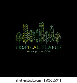 Tropical leaves background for your design