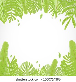 Tropical leaves background for your text vector illustration flat desing