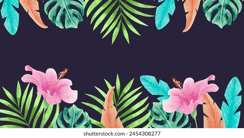 Tropical leaves background zoom vector design in eps 10