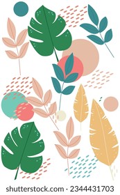 fondo del cartel de hojas tropicales. Las hojas del vector. para Web for print. Humor tropical de verano