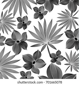 tropical leaves . beautiful striped design