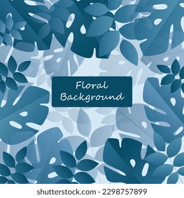 Tropical leaves and Blue template