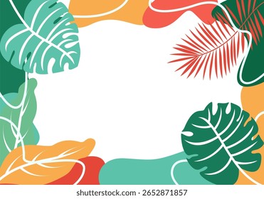 Tropical Leaves Border Clipart PNG Images