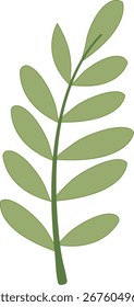 Tropische Blätter Botanische Elemente Flacher Stil in Naturpastellfarben
